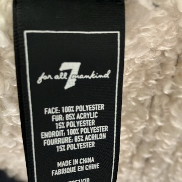 7 For All Mankind: Fog Blue Faux Suede/Shearling Moto Jacket- snap closure- M - Picture 5 of 16